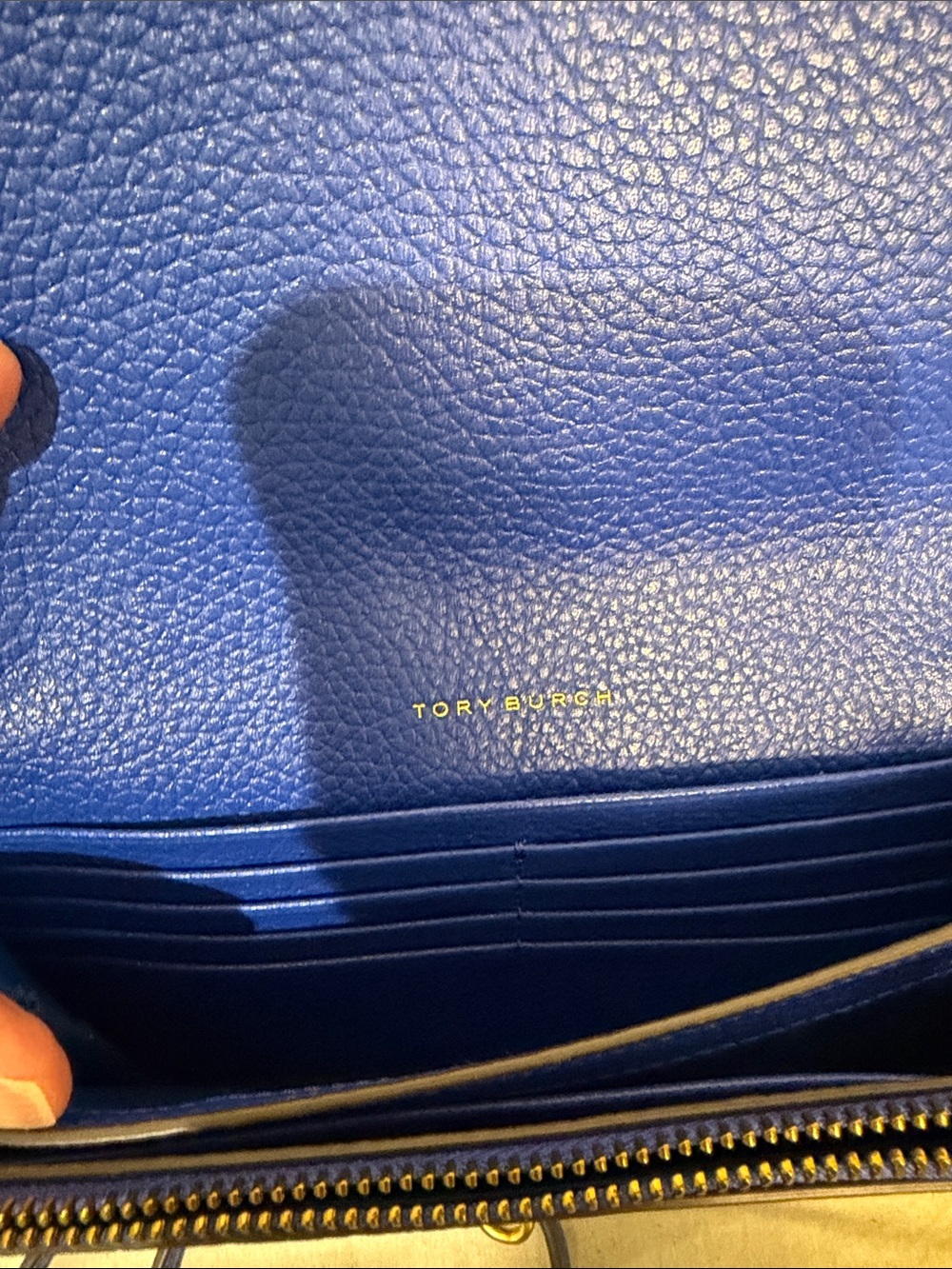 Tory Burch Cobalt Blue Crossbody with Gold Hardware, Detachable Strap & Dust Bag - Picture 6 of 10